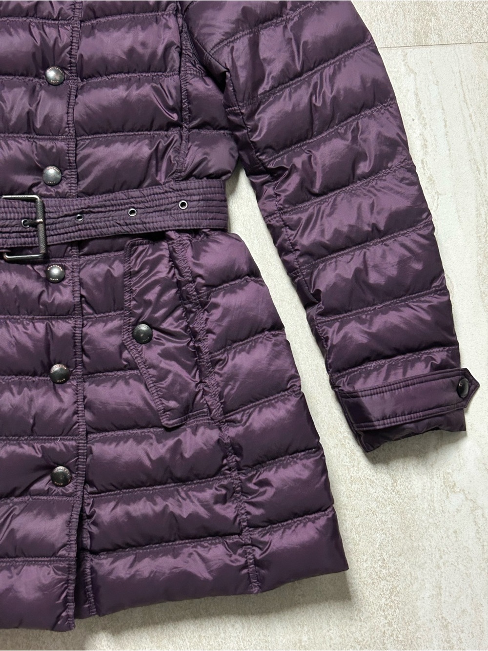 BURBERRY BRIT DOUBLE BREASTED DOWN PUFFER COAT SIZE MEDIUM - Picture 6 of 16